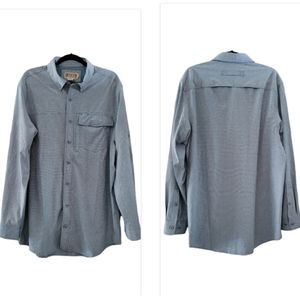 Duluth Trading Co Men's Performance Button Up Shirt Long Sleeve Roll Tab Vented